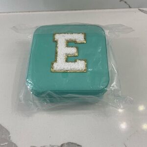 Monogrammed “E” Turquoise Jewelry Case
